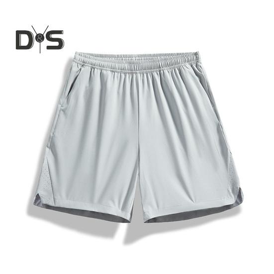 

Мужские шорты, однотонные, с эластичным поясом, спортивные шорты с карманами, дышащие, повседневные шорты S светло-серый