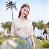Betu Women's V-Neck Embroidered Lyocell Raglan Sleeve Shirt