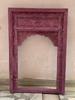 Cadru Jharokha din Lemn Floral Cioplit Manual: Decor de perete Rajasthani vintage