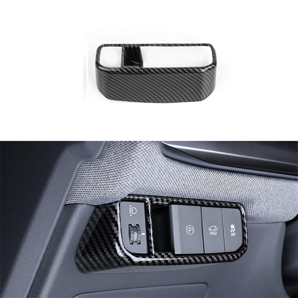 Auto Carbon Fiber ABS Front Headlight Adjustment Button Cover Trim For Kia EV3 2024 2025 Interior Accessories LHD