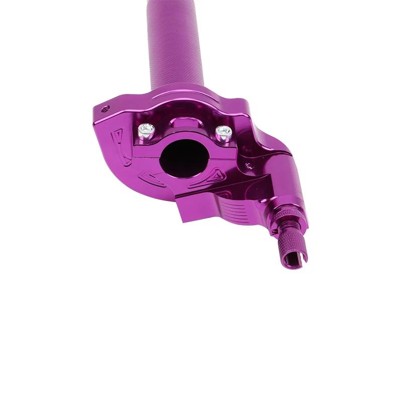 For ATV Quad Bike Motocross Moped Scooter Bike CNC Aluminum Parts 7/8" 22mm Universal Motorcycle Accelerator Throttle Twist Grip,Purple.