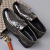 Fashion Spring Autumn New Alligator Print Luxury Shoes for Men Big Size Double Buckle Loafers Male British Style Business Dress Shoe Man