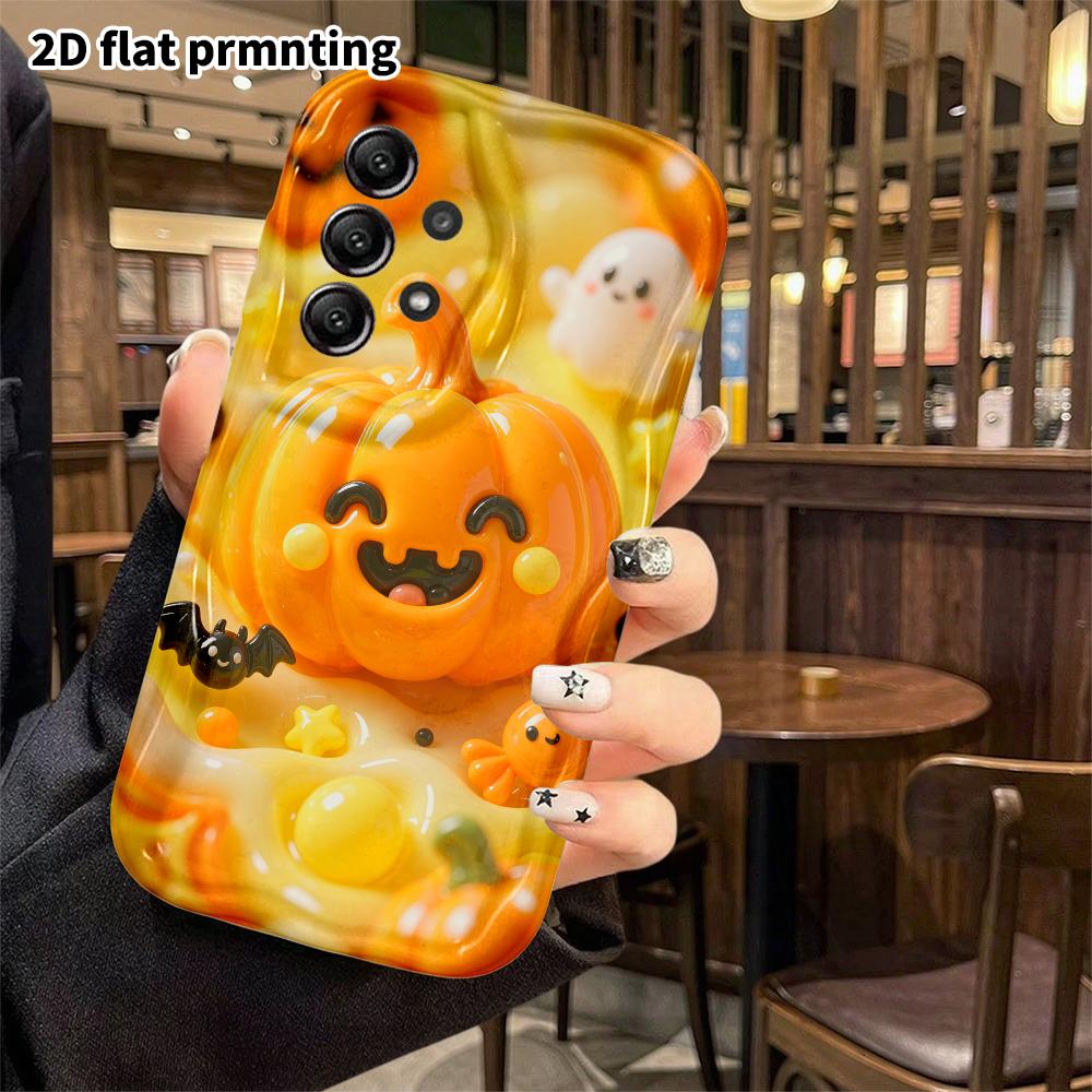 Phone Case: 2D Flat Design Suitable for Samsung Galaxy A34 A35 M05 M06 S20 S22 S21 FE Plus 5G Protective Case, Halloween Pumpkin, Christmas, Perfect H
