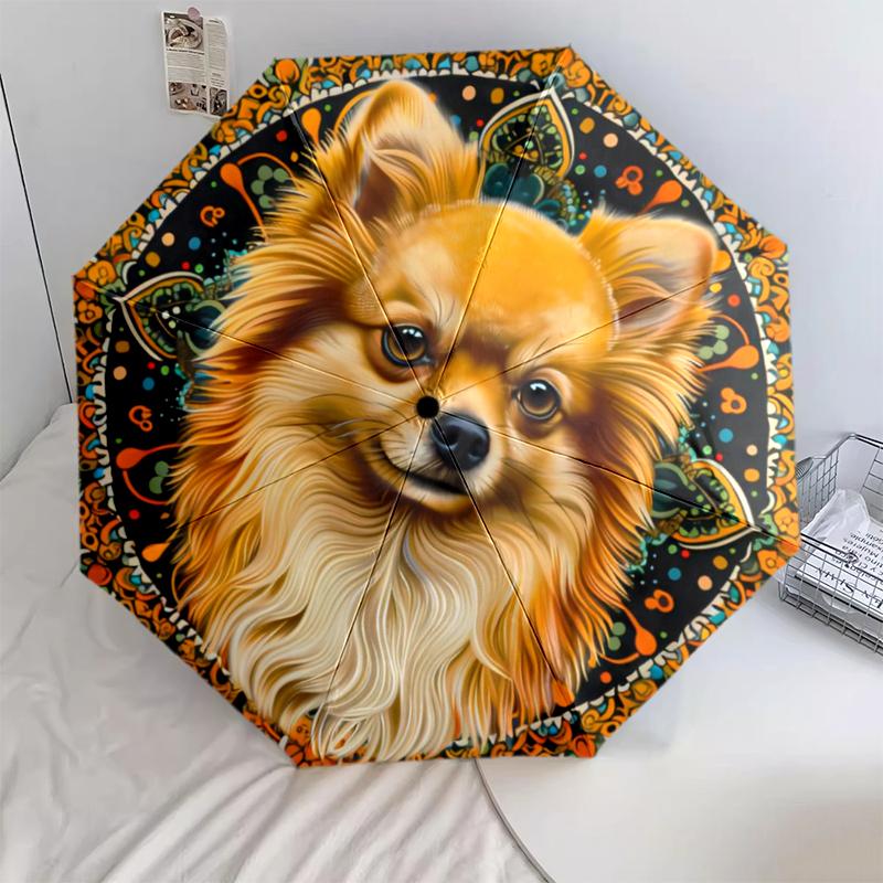 1PC cute dog pet puppy Umbrella Portable Folding Umbrella Iron Frame Hole Bone Structure Outdoor Home Umbrella A10