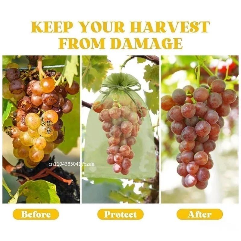 1-100PCS Grapes Fruit Protection Bags Anti-Bird Netting Mesh Garden Bag Vegetable Strawberry Bags Garden Tools Plant Grow Bags