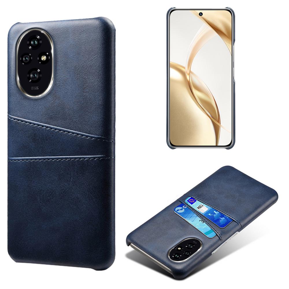 

For Honor 200 5G Case Dual Card Slots PU Leather+Hard PC Phone Cover Blue