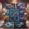 Futuristic Violin Innovations 2D Flat Pattern Flannel Blanket, High Quality All Seasons, Home Decor, Warmth and Comfort, Perfect for Christmas Gifts.