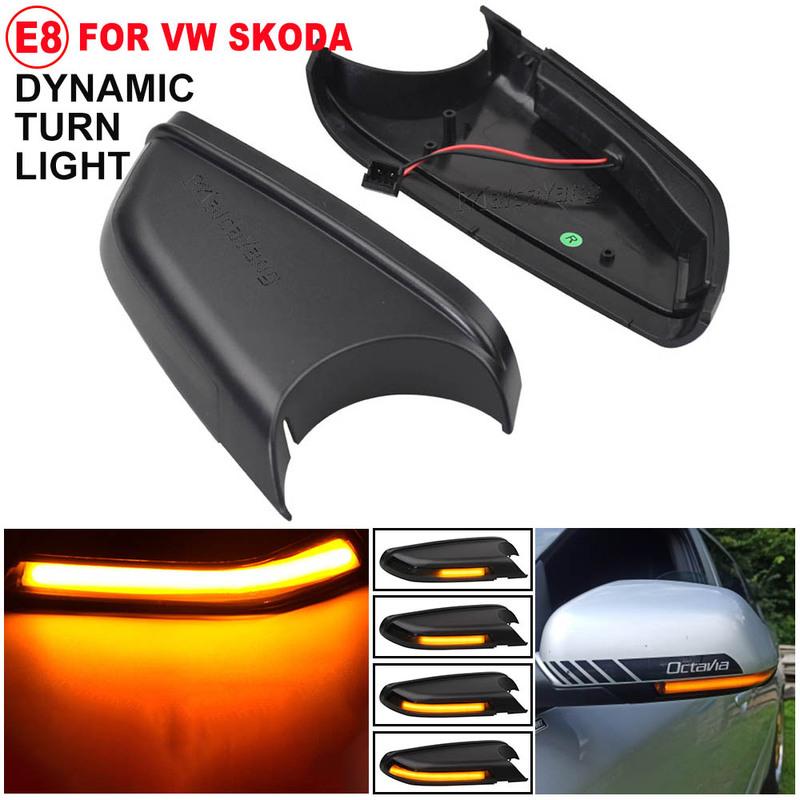 For VW Volkswagen Polo Mk4 9N3 FL Vento Skoda Octav 2X Led Side Wing Mirrors Dynamic Turn Signal Light Indicator Repeater Lamp