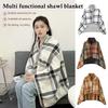 Wearable Plaid Fleece Blanket With Button Winte Warm Throws On Sofa Bed Travel Thicken Bedroom Office Air Conditioning Blanket
