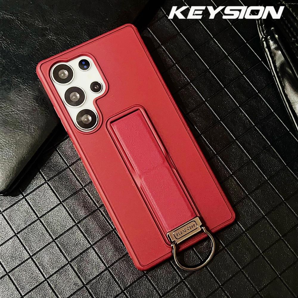 KEYSION Shockproof Armor Case for Samsung S26 Ultra 5G Soft Silicone+PC Folding kickstand Phone Back Cover for Galaxy S26+ Plus