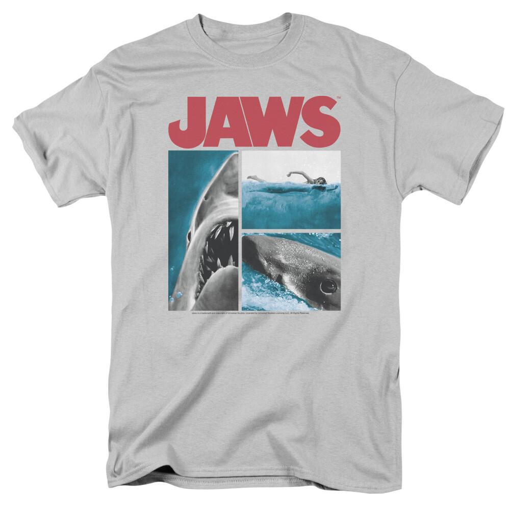 Jaws Instajaws T Shirt Licensed Shark Movie Retro Tee Classic New Silver M