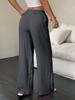 2026 Women's Casual Wide-Leg Pants with Knot Waist and Textured Fabric