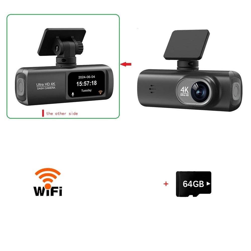 4K Dashcam, Front- und Rückkamera mit Doppelobjektiv, GPS/WIFI/Nachtsicht/24-Stunden-Parküberwachung