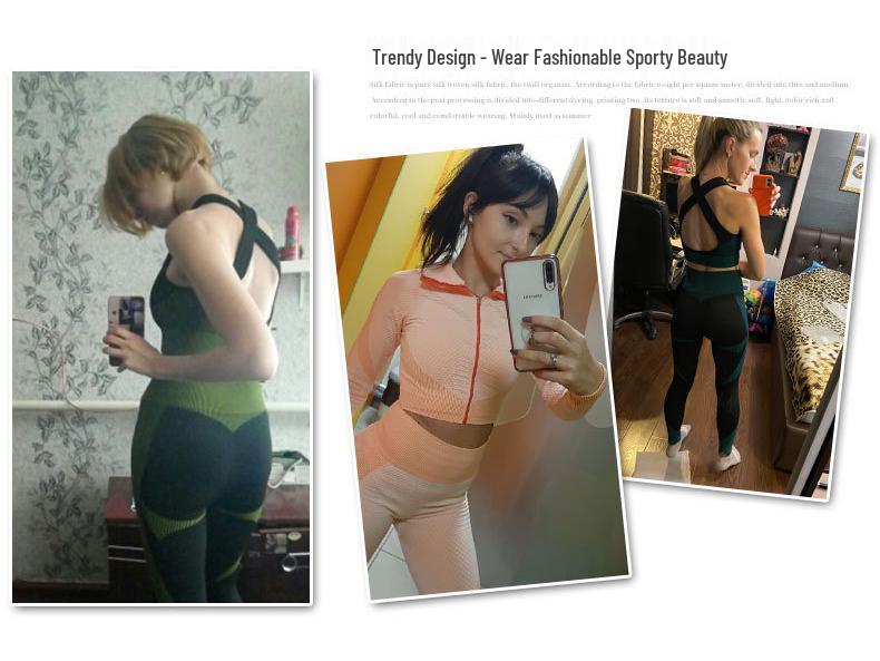 Women's Striped Long Sleeve Yoga Suit - Quick Dry Colorblock Jacket & Crop Top