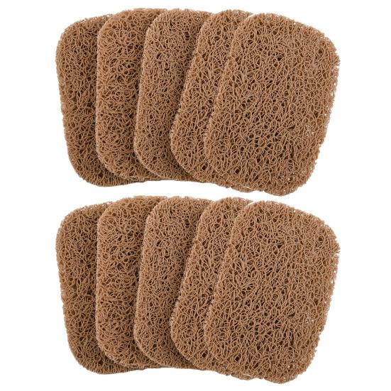 

10 шт. коврик для слива мыла, нескользящий, самоосушающийся, быстросохнущий, с несколькими отверстиями, держатель для мыла на проволоке, для кухни, ванной, душа, для путешествий, для отеля коричневый