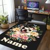 Tappeto Stampato con Nome Personalizzato per Cane, Tappeto per Sedia da Ufficio, Soggiorno, Camera da Letto, Cucina, Decorazioni, Regali.