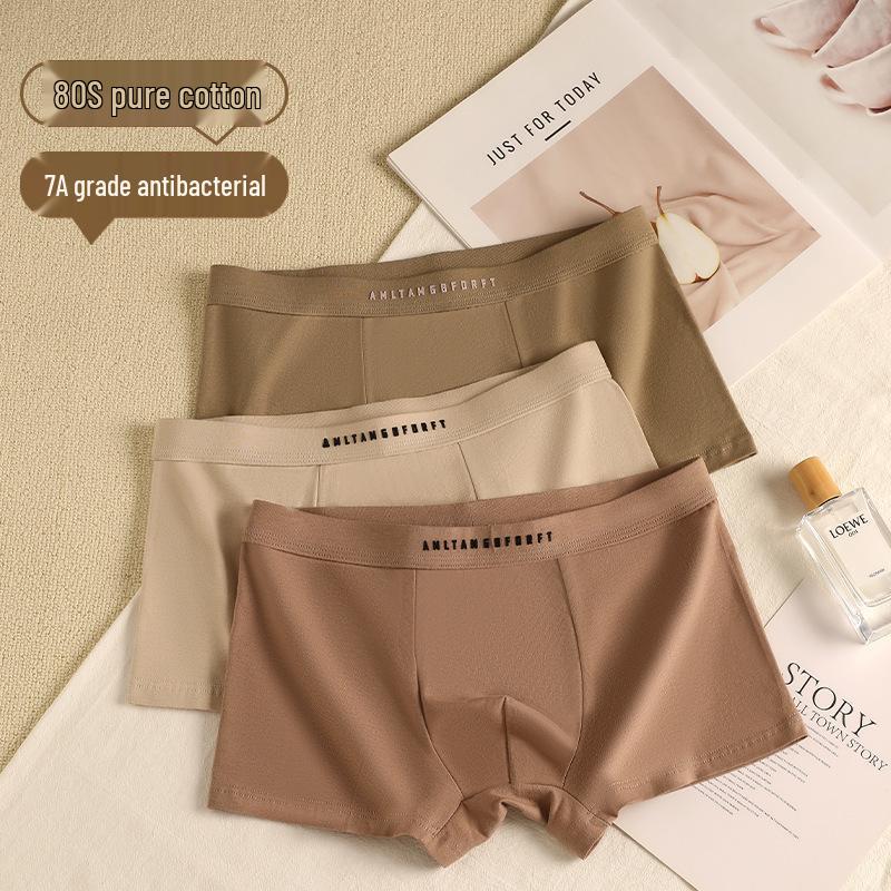 80s Long-Staple Cotton Men's Boxer Briefs with 7A Antibacterial Crotch