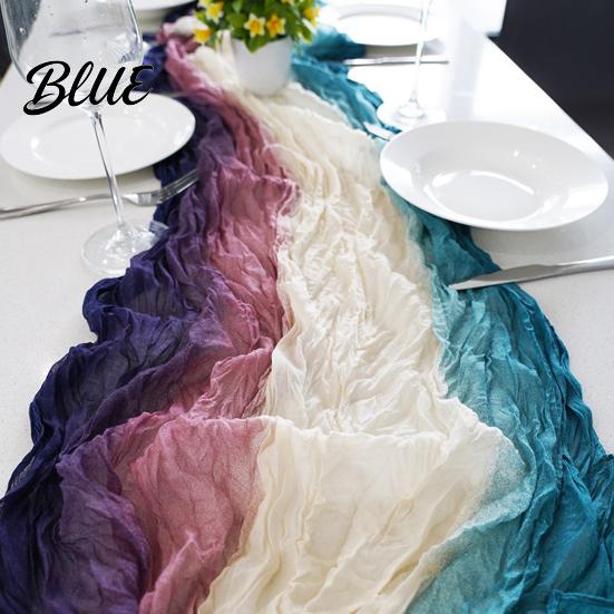 Romantic Table Decoration Holiday Birthday Farmhouse Soft Runner Bohemian 6Ft Cheesecloth for Wedding Bridal Shower