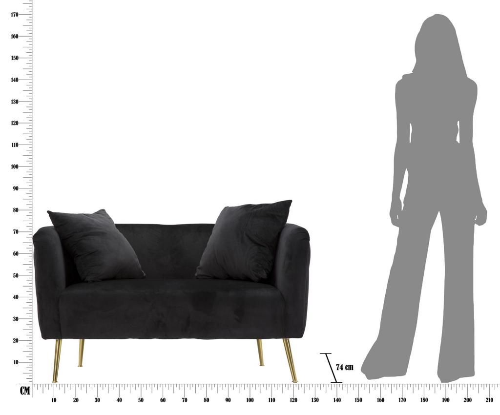 Sofa Bucarest Black Cm 127X74X71