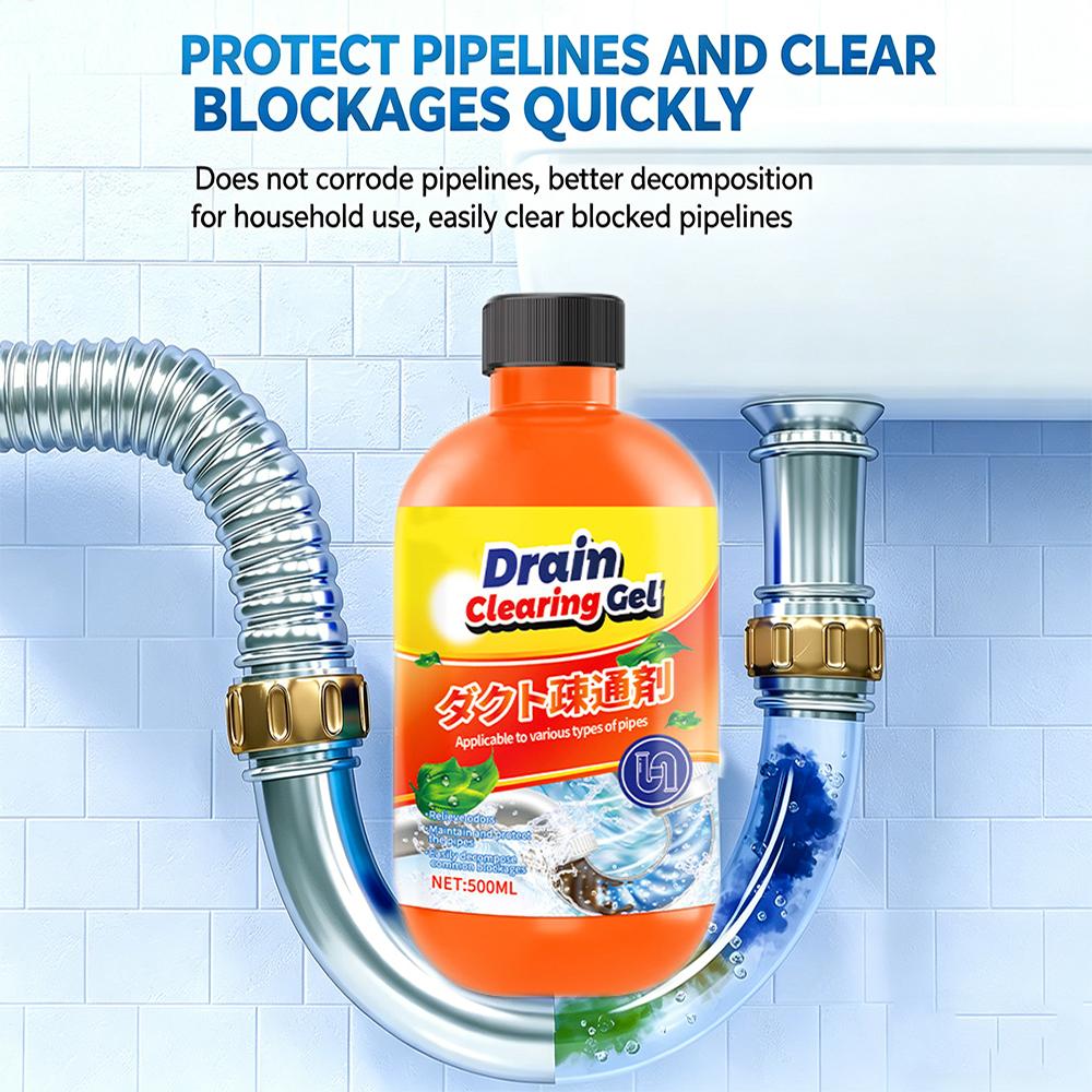 Pro Pipe Cleaner Concentrate Type for Pipe Cleaning Bathtub Drain Sink Clog Removal Large Capacity 500 Grams Clog Relief Odor