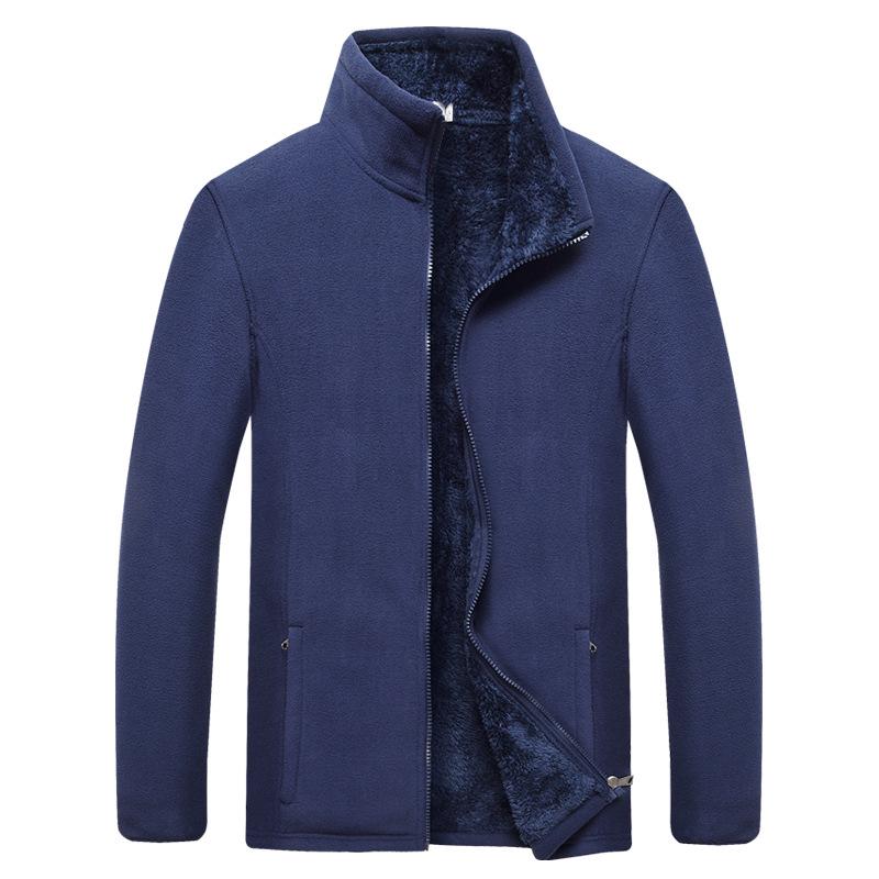 

Men s Warm Windproof Fleece Jacket - Thick, Loose-Fit Polar Fleece Cardigan for Autumn and Winter. 3XL глубокий/синий