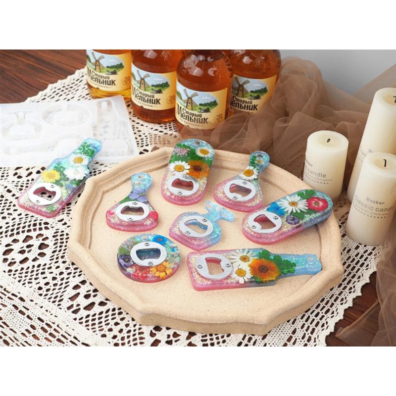 Bottle Opener Mould Silicone Resin Tray Mold Beauty Tray Mold Serving Board Silicone Mold for Epoxy Resin Casting