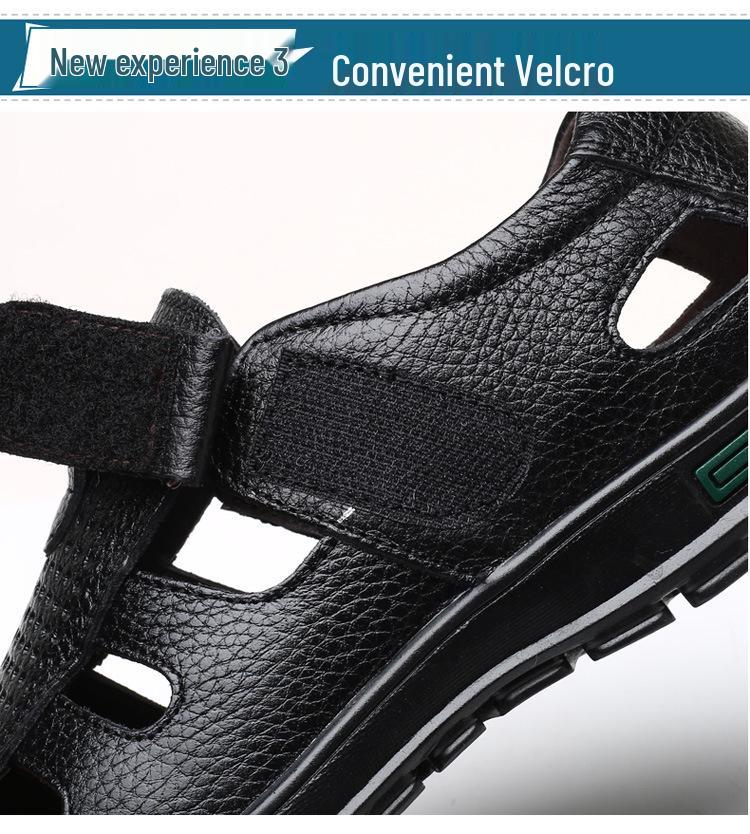 Men's Plus Size Breathable Leather Slip-on Sandals