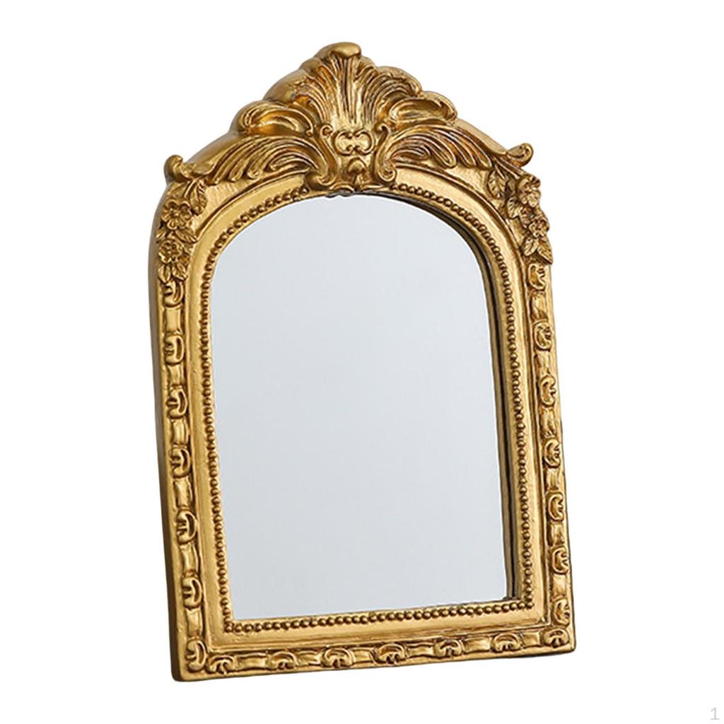 Decorative Vintage Vanity Mirror, Made of Resin, with An Arched Frame, Ideal for Parties.
