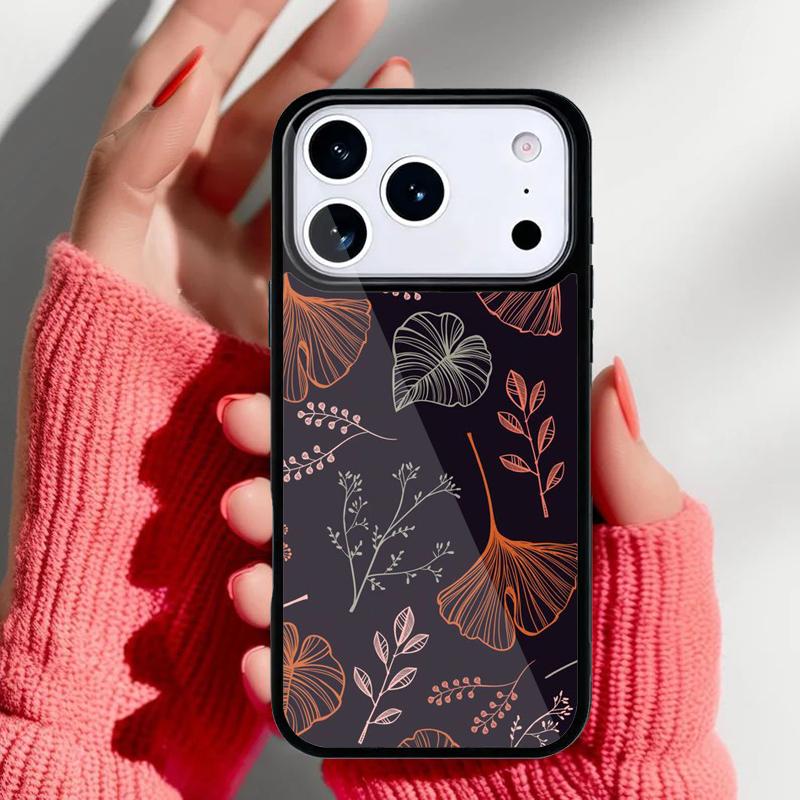 Retro Flower Leaves Graffiti Phone Case for iPhone 17 Air 16e 15 14 13 Pro Max Back Cover for 12 11 Pro Coque