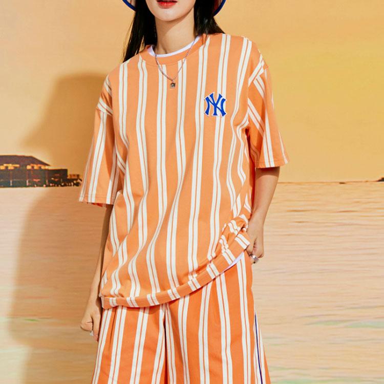 New MLB Drop Shoulder Sleeve T-Shirt Unisex Orange 3ATS67023-50ORL