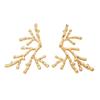 Bohemia Charm Trendy Irregular Exaggeration Red Coral Branch Stud Earrings for Women Personality Summer Beach Jewelry Accessory