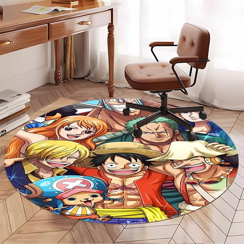One Piece Pattern Round Rug, Indoor/Outdoor Mat, for Picnic, Gameroom, Bedroom, Office, Living Room, Home Decor Carpet, Birthday Gift