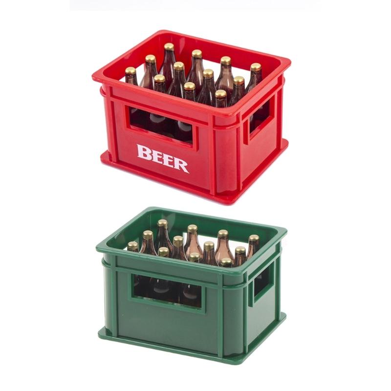 1/12 Scale Dollhouses Miniature Beer Bottle with Crate Life Like Beer Box Model Project Accessory for Model Collectors