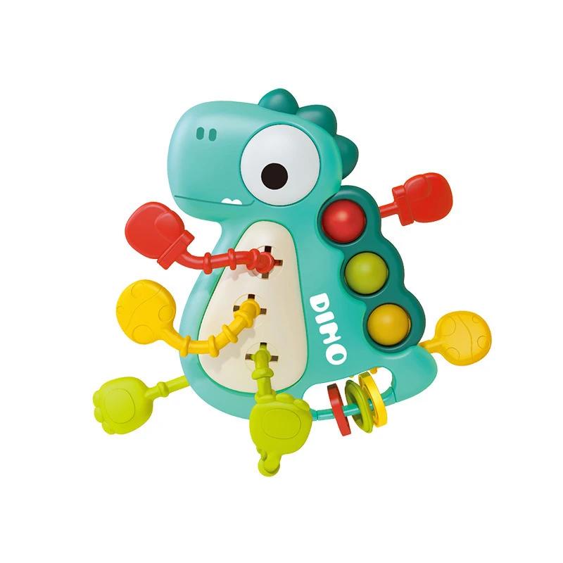 

Montessori Toys For Baby,Dinosaur Pull String Toy For Infant,Sensory Teething Toys, Gifts For Toddlers Boys And Girls синий