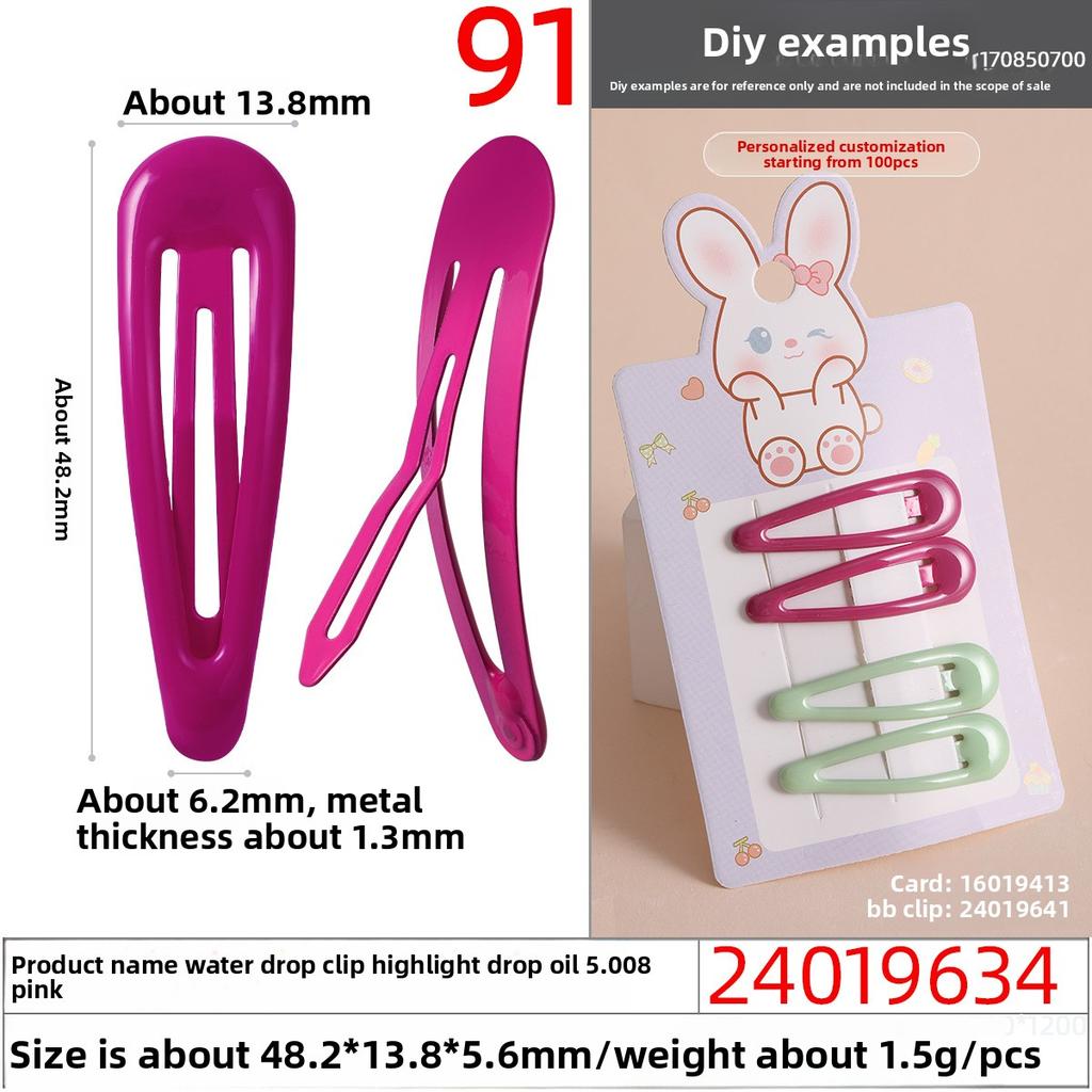 Niedliche Haaraccessoires für MädchenBunte Tropfenförmige Haarspangen Bonbonfarbene Kleine Haarspangen Kleine Pony- und Strandclips