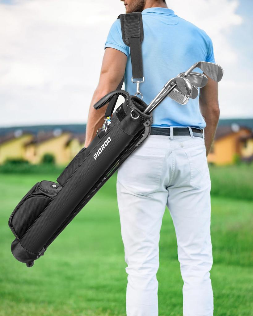RIOROO Golf Stand Club Caddy Can Store Automatic Ultra Stable Lightweight 3 Large Capacity 3 Cooler Bag Suitable for Beginners To Unisex Bag,