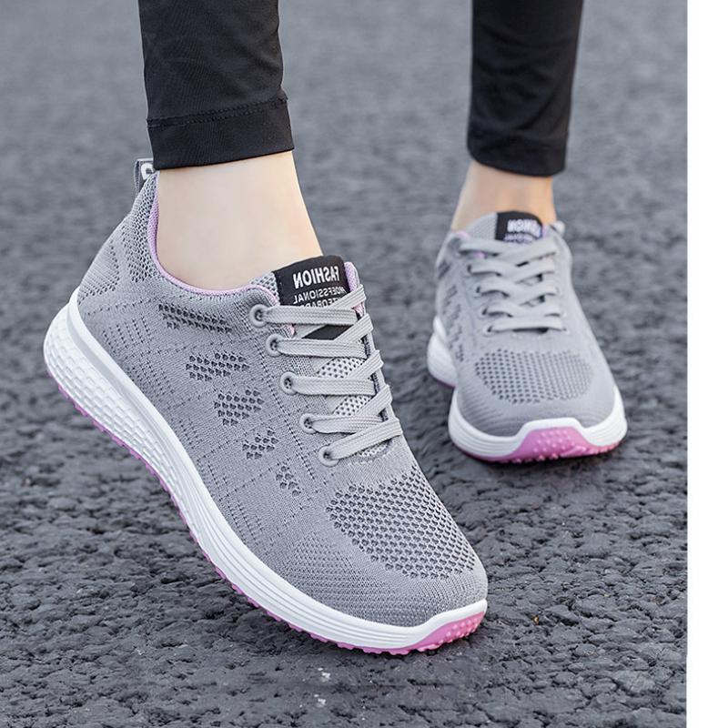 Fashion 2024 Spring New Women's Running Shoes Fabric Breathable Upper Soft Sole Casual Shoes Trendy Sports Shoes Women