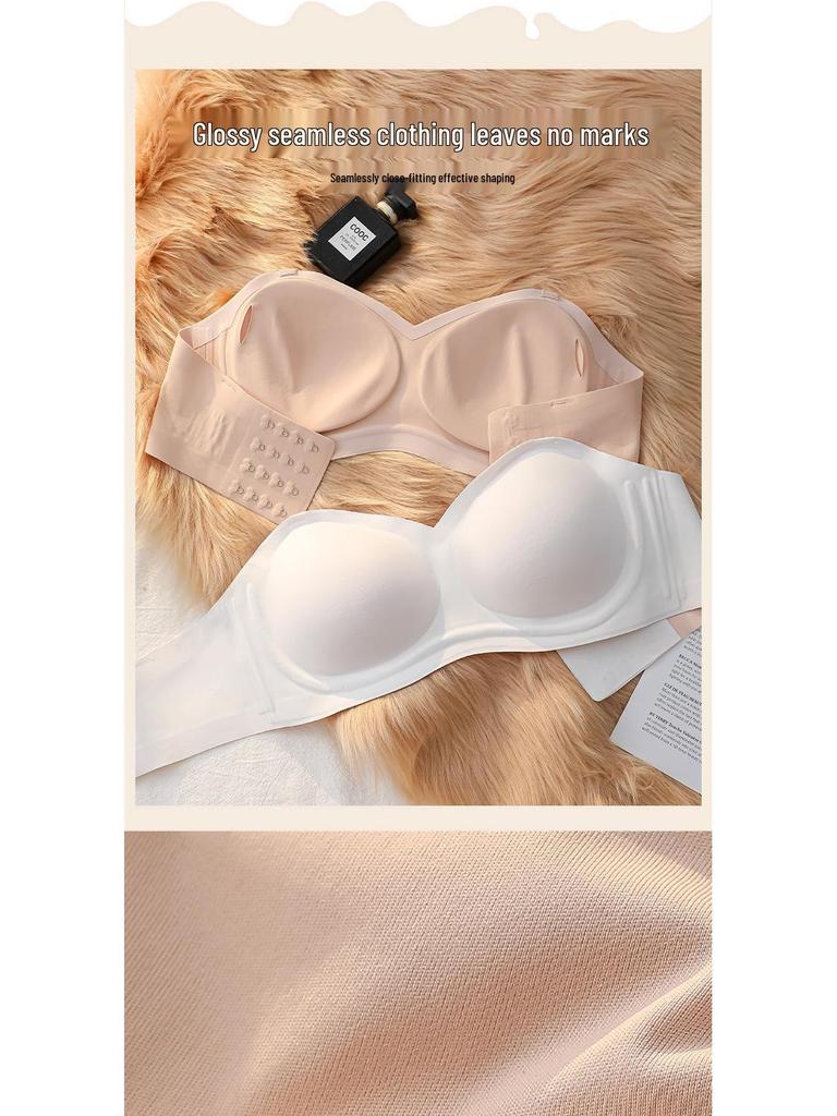 Anti-Slip Strapless Push-Up Bra for Small Chests with Invisible Support and Seamless Design