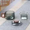 200ml Heat Resistant Glass Tea Infuser Cup with Filter and Wooden Handle Office Tea Separation  Mug Flower Tea Infused Cups