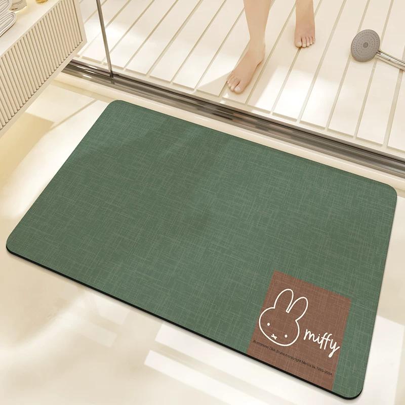 Miffy Collaboration Soft Diatomaceous Earth Mat Bathroom Bedroom Toilet Door Mat Water-Absorbent Non-Slip Household Foot Mat