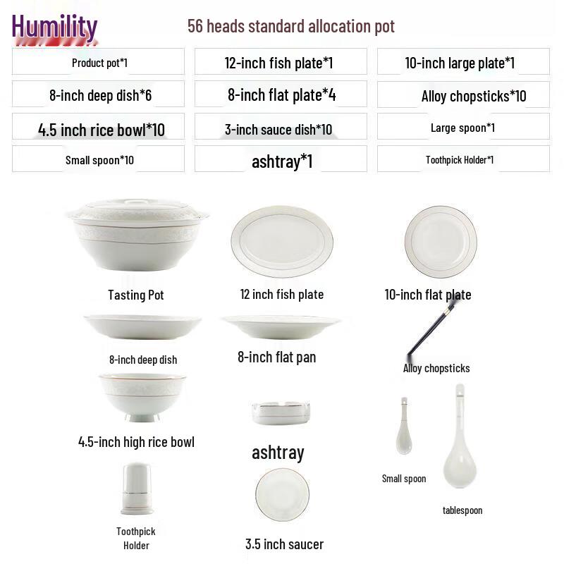 Qianxing Chinese Style Ceramic Dinnerware Set