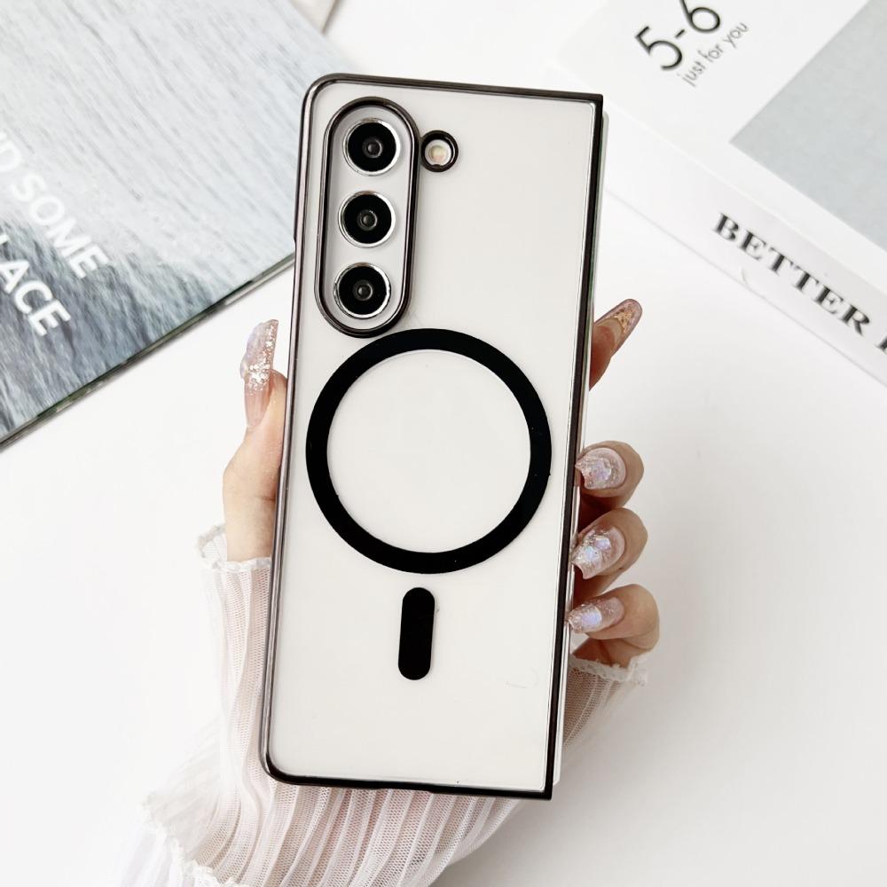 

Прозрачный чехол для телефона с магнитным покрытием, прозрачный защитный чехол для Samsung Galaxy Z Fold 6 5 4 3 Fold 6 Fold 5 Fold 4 Fold 3 5G Galaxy Z Fold 6 чёрный