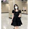 Hepburn style little black dress niche design dress women's summer new waist art high-end short skirt explosion
