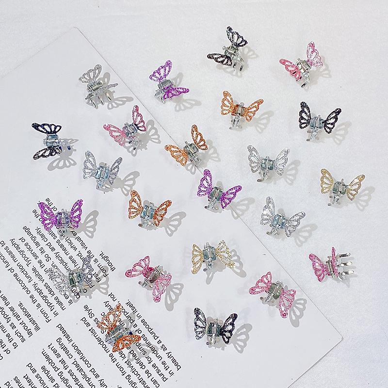 10pcs/set Women Girls Cute Butterfly Shape Small Hair Claws Ponytail Sweet Decorate Hair Clips Hairpins Hair Accessories