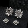 1 Pair Retro Collar Brooches Tree Leaf Wolf Rhinestone Fashion Lapel Pin For Men Women Shirts Suits Clothes Decor Jewelry Gift