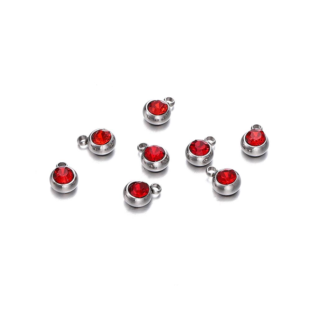 20 Stück 6mm Edelstahl Strassperlen Goldfarbe Kristall Anhänger für DIY Halskette Armband Charm Schmuckherstellung