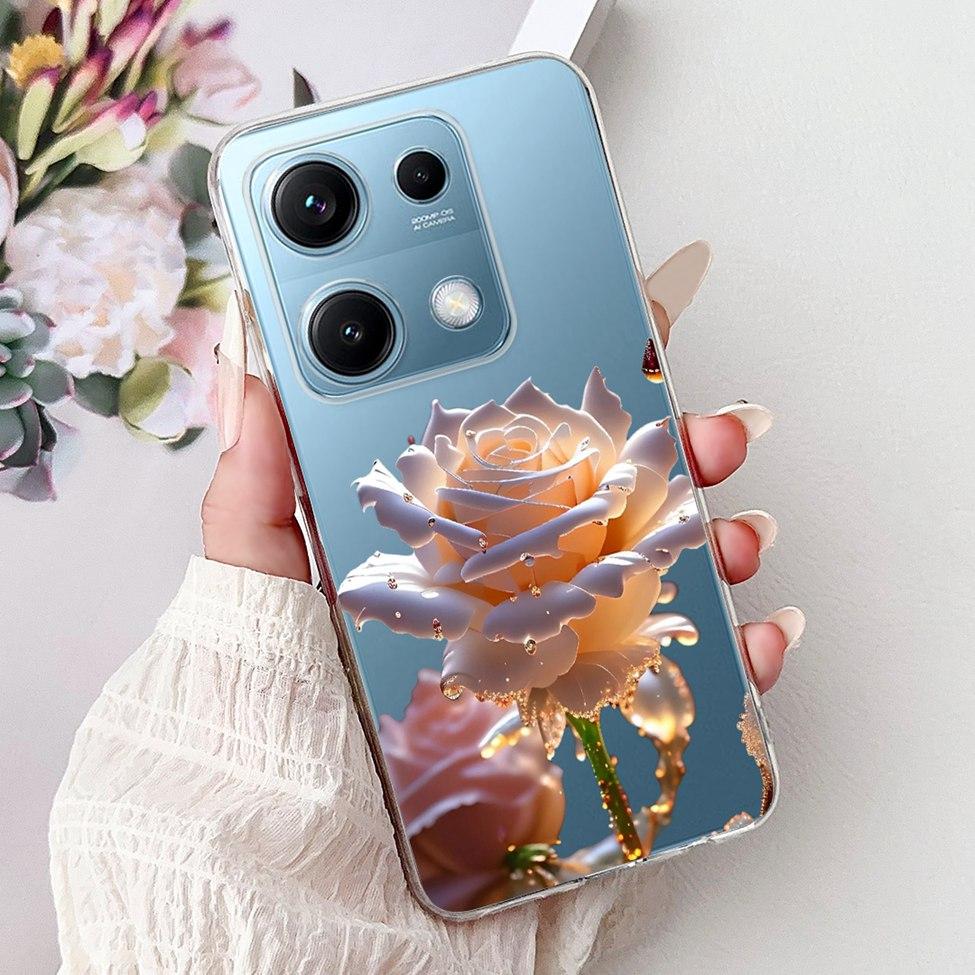 Clear For Redmi Note 14S 4G Case Cover Luxury Butterfly Love Fashion Flowers Cool Lion Cute Painted Soft Casing