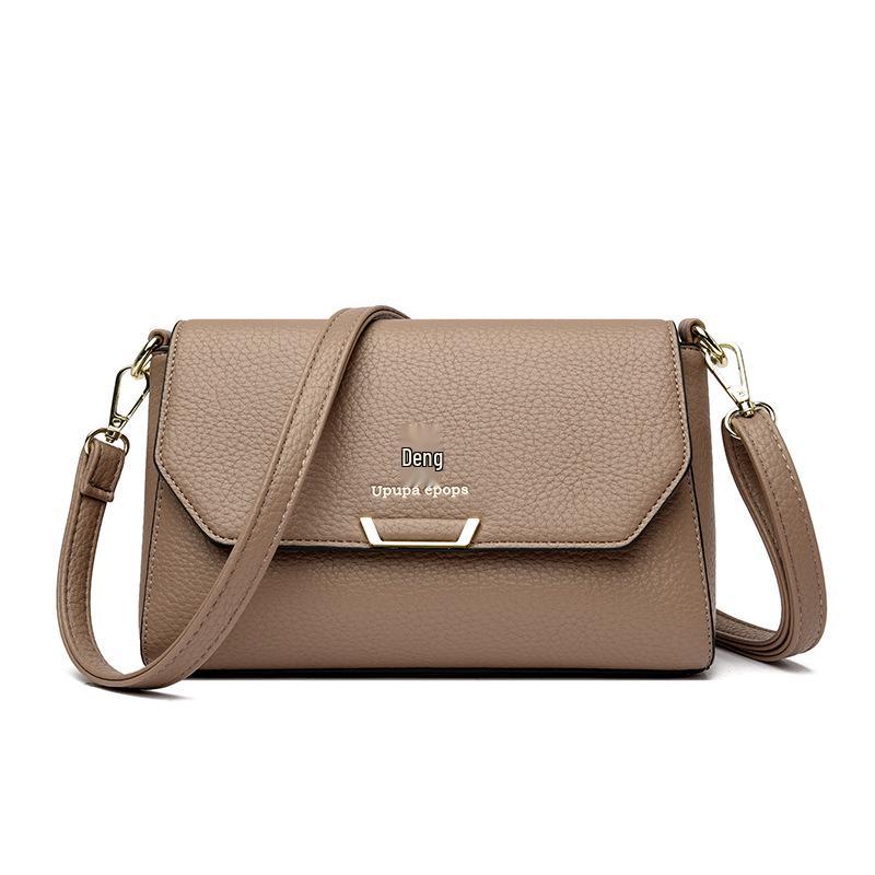 2025 Fashion Soft Leather Crossbody Handbag - Light Luxury Casual Square Bag for Moms