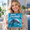 Thick Paper Hanging Calendar Happy Dolphins 2027 Wall Calendar, Cute Ocean Animal 12 Month Planner, Funny Dolphin Photography for Nature Lovers