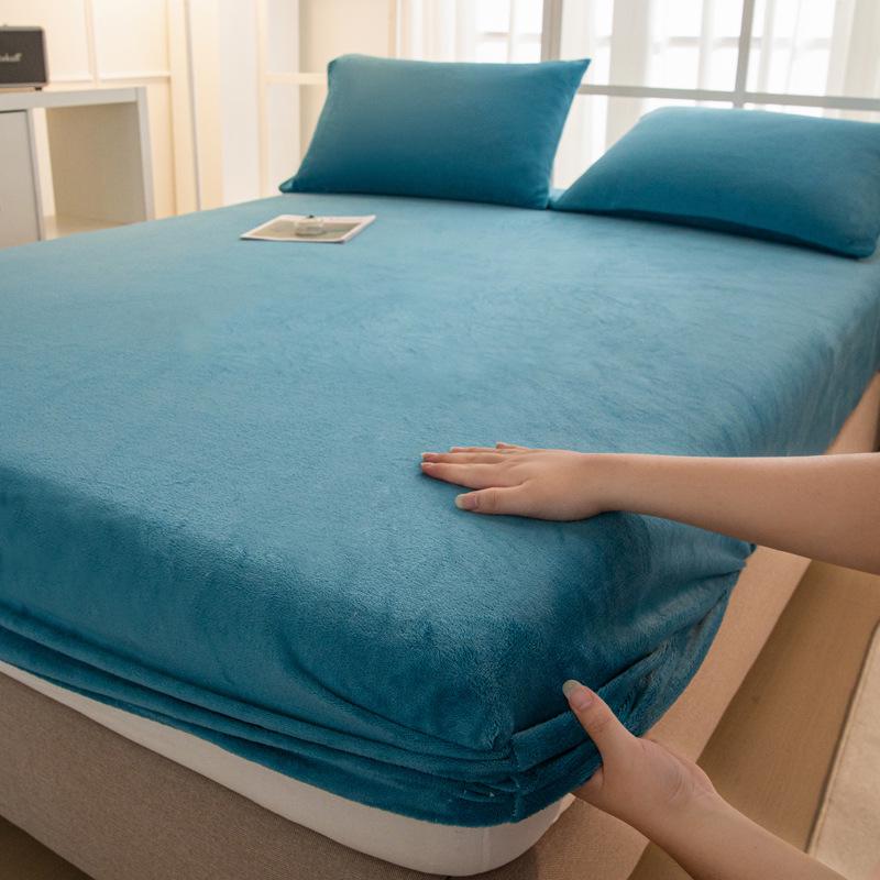 Winter Velvet Fitted Baby Sheet Set - Thick, Flocked, Non-slip, Warm Milk Velvet Sheet & Pillowcase Cover